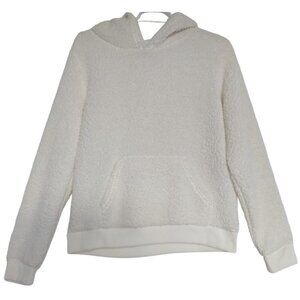 Wondershop Women's White Sherpa Fleece Hooded Sweatshirt with Bear Ears, Size S